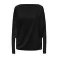thumbnail image 4 of Zylarhe Womens T Shirts Women's Long Sleeve Knitted Pullover Sweater Soft Crew Neck Casual T-Shirt Top Comfortable Print Design, 4 of 4