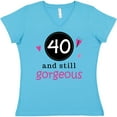 thumbnail image 3 of Inktastic 40th Birthday Gorgeous Women's V-Neck T-Shirt, 3 of 5