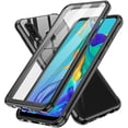 thumbnail image 1 of IBAOLE for Huawei P30 Lite Case, Built-in Screen Protector 360 Full-Body Protective Dual Layer Shockproof Slim Clear Anti-Scratch Phone Case Cover for Huawei P30 Lite Black SBL360 SAM A20 Black, 1 of 8