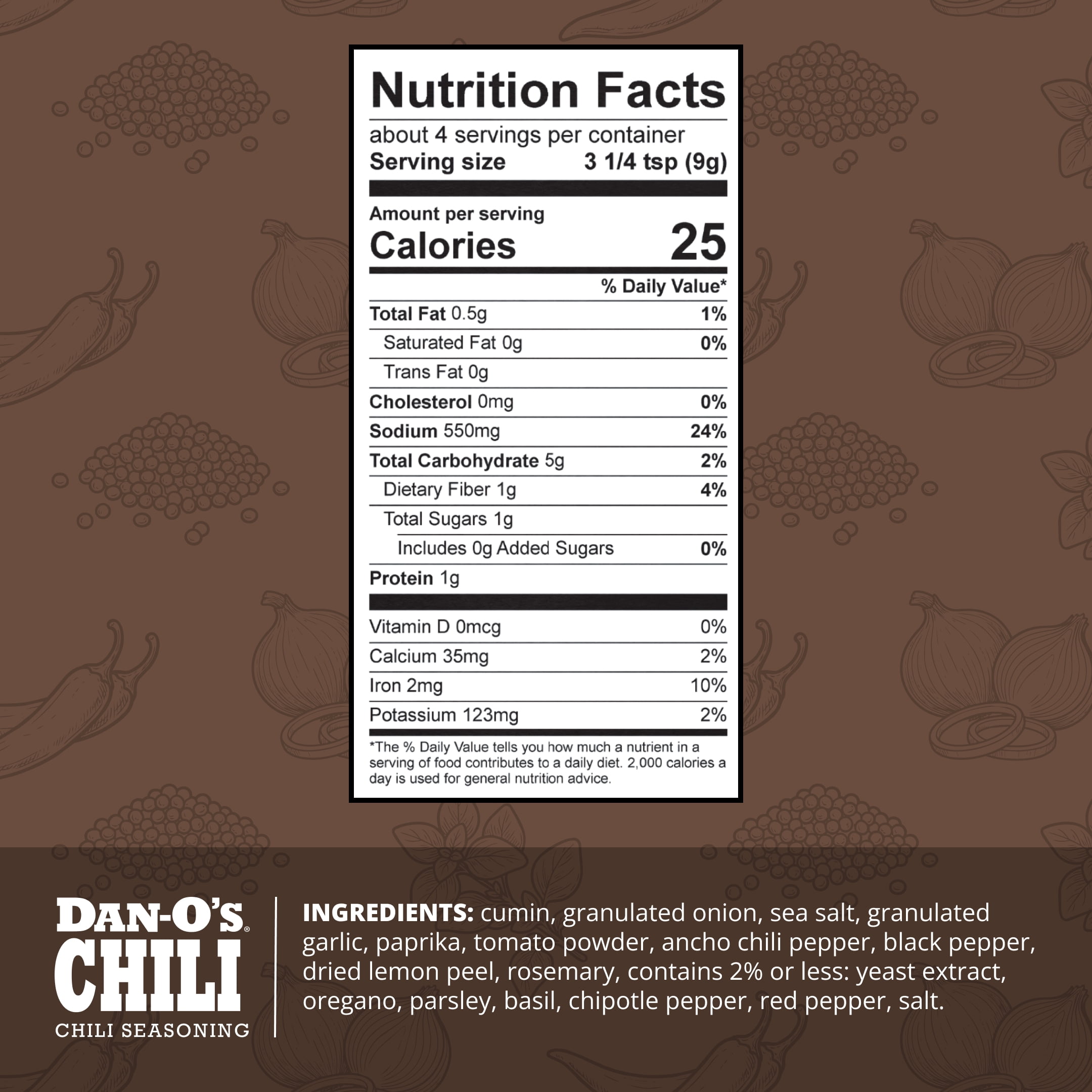 Dan-O's Mild Chili Seasoning 1.25 oz - Perfect for Enhancing Chili, Soups, and One-Pot Meals