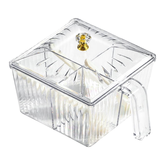 Caja de condimentos 4 en 1 con tapa y cuchara, tarro para condimentos de cocina, especias y sal Blanco