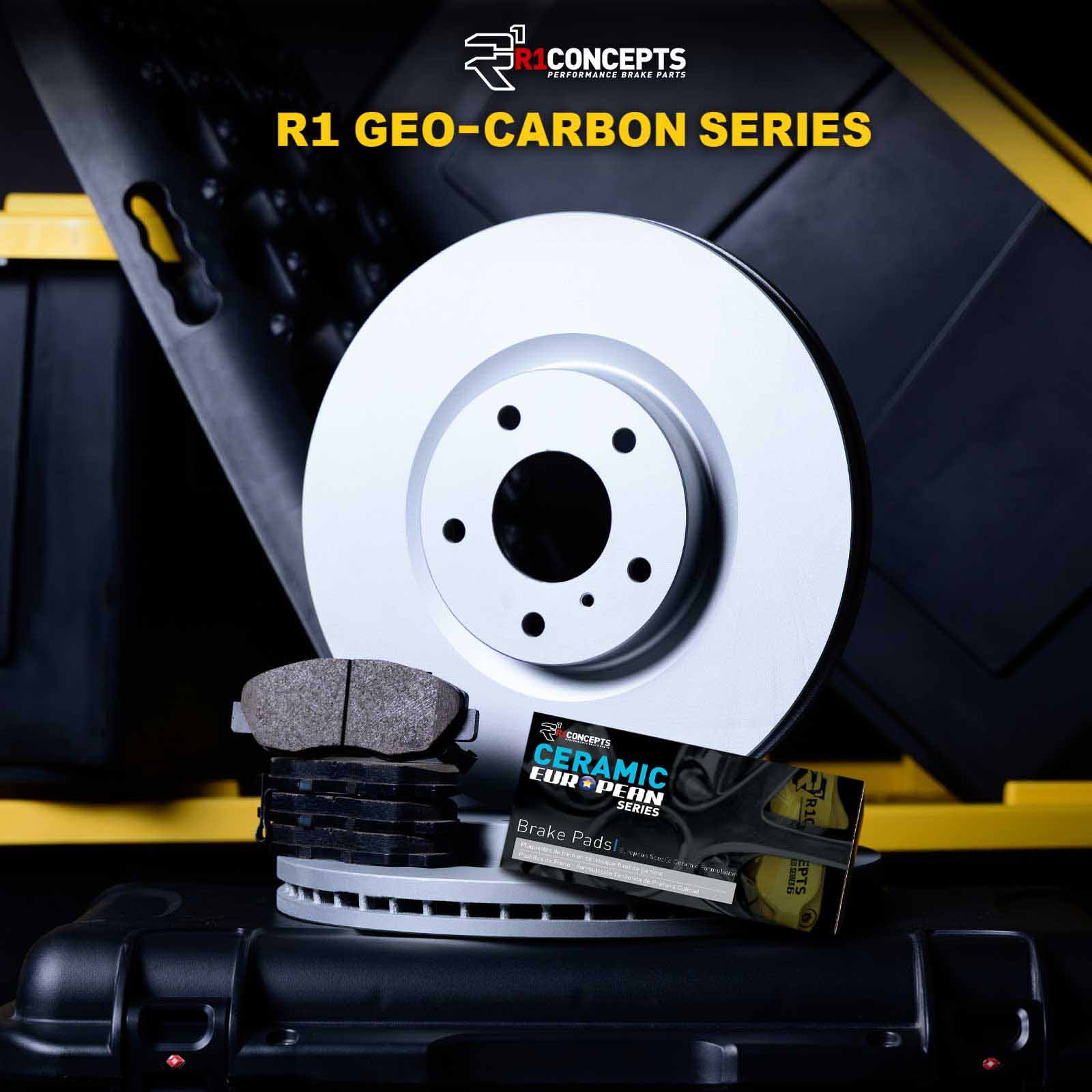 R1 Concepts Front Brakes and Rotors Kit |Front Brake Pads| Brake Rotors and Pads| Euro Ceramic Brake Pads and Rotors WDTN1-20015