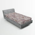 thumbnail image 2 of Ambesonne Floral Design Fitted Sheet, Linear Vintage Damask, Twin XL Size, Pale Ruby Pale Sepia, 2 of 5