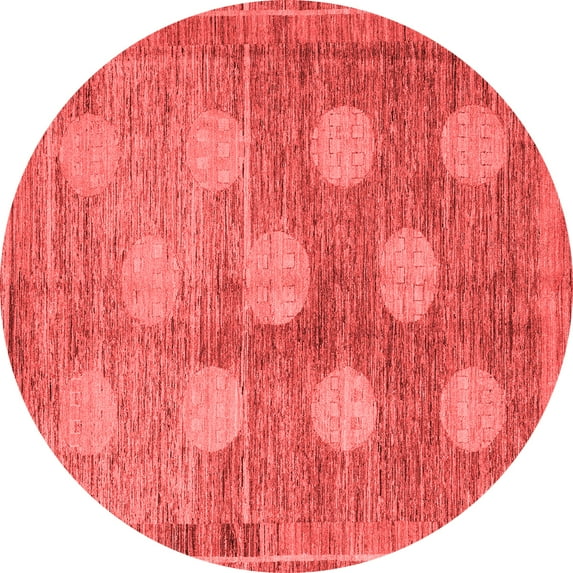 Ahgly Company Indoor Round Oriental Red Modern Area Rugs, 5' Round