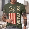 thumbnail image 2 of Linfrsh Mens 4th Of July T-Shirts 250th Anniversary USA Patriotic T-Shirt American Flag 4th of July Red White Blue Tops(Green,S), 2 of 9