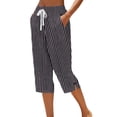 thumbnail image 2 of QSXADF Women's Straight Leg Capris Summer Casual Capris Capris Pants Straight Leg Capris Length Straight Leg With Pockets Graphic Loose Women's Pants, 2 of 5