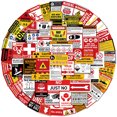 thumbnail image 1 of Paquete de pegatinas de advertencia y seguridad, señales de advertencia, anime, 75 unidades, 1 of 4