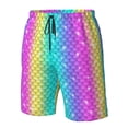 thumbnail image 4 of Pofeuu Rainbow Scales2 Prin Men's Swim Trunks Quick Dry Bathing Suit Swimming Board Shorts Mesh Lining Beach Swimwear-Medium, 4 of 6
