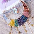 thumbnail image 5 of Adorno de ágata de piedra de cristal, gema natural, árbol de la vida, atrapasueños de luna con cristal de 7 chakras, arco iris (multicolor), 5 of 5