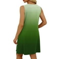 thumbnail image 4 of Summer Dresses for Women Plus Size, Women's Summer Fashion Printing Pocket Sleeveless V-Neck Dress(Green,XL), 4 of 7