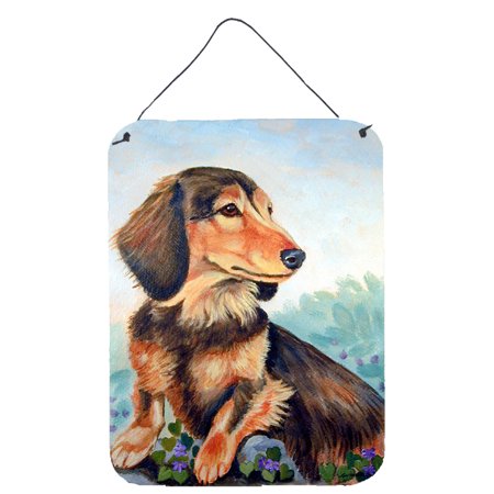 Dachshund Chocolate And Tan Long Haired Aluminium Wall Or Door