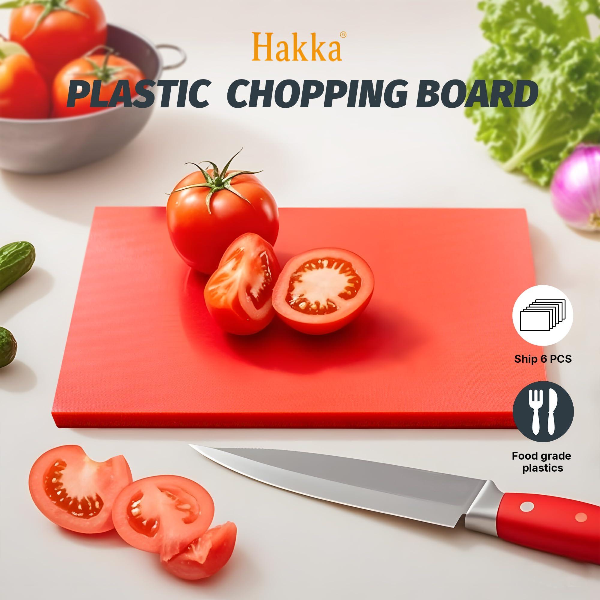 Hakka Commercial Grade Cutting Board for Kitchens,Plastic Chopping Board, 20 x 15 x 1/2 Inch, Multi-Color 6 of Pack Set,NSF Certified,for Vegetable Meat or Cheese