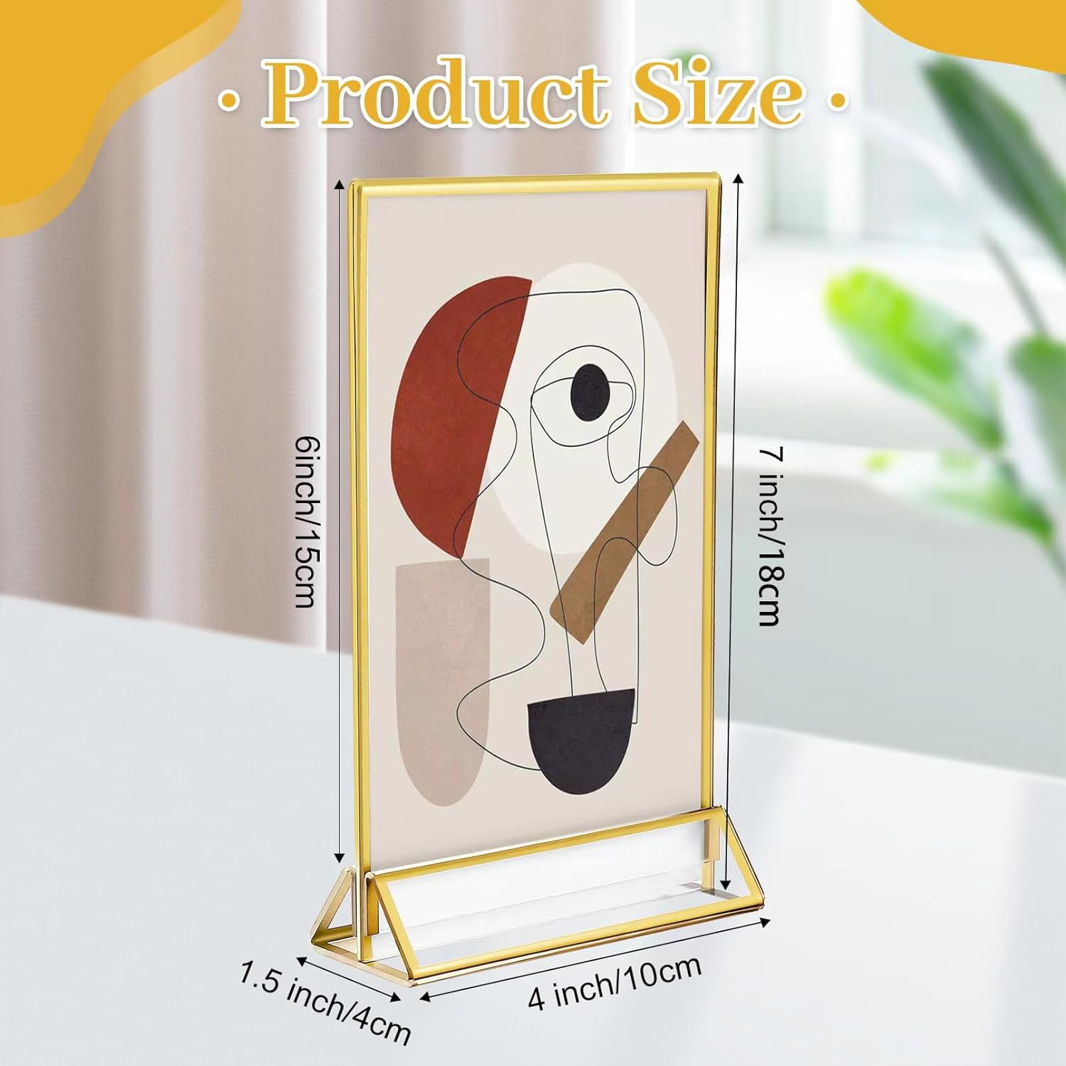 8 Packs Clear Acrylic Gold Sign Holder With Gold Borders And Vertical Stand 5x7 Inch, For Double Sided Wedding Table Number Holder Restaurant Signs Menu Holders Photos And Art Display - View #9