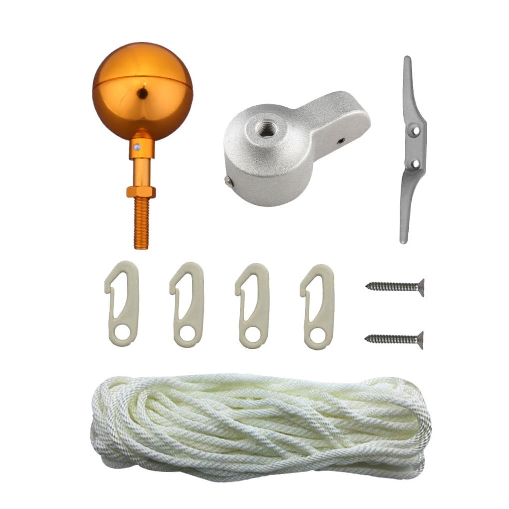 FUTUREORYY 1 Set Aluminum Alloy Flagpole Components Standard Design for General Users Flag Pole Kits for Outside