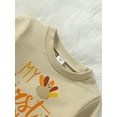 thumbnail image 4 of Infant Baby Boy Girl Thanksgiving Outfit Letter Turkey Print Long Sleeve Sweatshirt and Pants Set, 4 of 8
