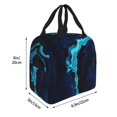 thumbnail image 2 of KLL Blue Marble And Gold Print Insulated Lunch Bag Women, Reusable Cute Tote Lunch Box for Adult & Men, Leakproof Cooler Lunch Bags for Work Office Travel Picnic, 2 of 5