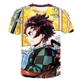 thumbnail image 1 of Camisetas de manga corta de Demon Slayer para niños y niñas, camisetas casuales de dibujos animados, camisetas con estampado 3D para niños, camisetas de moda con cuello redondo 8T Gao Jinjia LED, 1 of 2