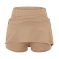thumbnail image 4 of vigerkar Elastic Skorts for Women, Women's Casual Athletic Tennis Skirts, Sports Lightweight Golf Workout Skort (Khaki, S), 4 of 5