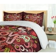 thumbnail image 5 of Ambesonne Valentine Duvet Cover Set, Funky Hearts Arrows, 2-Calking, Coral Burgundy Yellow, 5 of 7