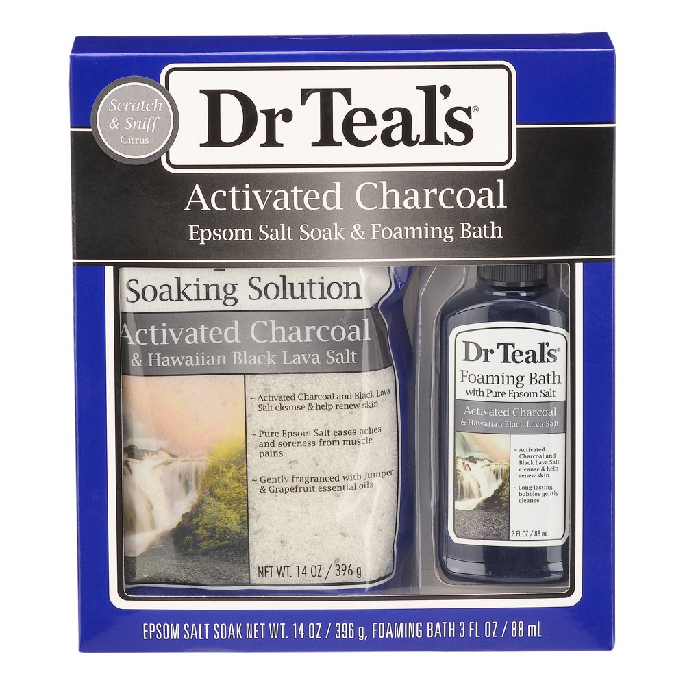 Dr Teal's Activated Charcoal Pure Epsom Salt Soaking Solution & Foaming