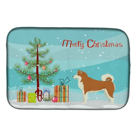 

Carolines Treasures CK3512DDM Akita Christmas Tree Dish Drying Mat 14 x 21 multicolor