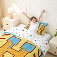 thumbnail image 3 of Erosebridal Light Blue Dripping Baseball Stitch & Waffle Letter H Graphic Twin Bedding, Alphabet Graphic Duvet Cover Set for Boys And Girls Kids,Super Cozy Room Decor,2pcs,No Comforter, 3 of 6