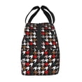 thumbnail image 2 of Lsque Houndstooth Green Red Pattern Lunch Bag Women/Men Insulated Lunch Box,Small Leakproof Cooler Food Lunch Containers Reusable High Capacity Lunch Tote Bags, 2 of 6