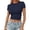 a-Navy8518, variant on FINALGANG Womens Solid Color Crewneck Short Sleeve Crop Top Stretchy Slim Fit Casual Basic Tees For Summer Workout Daily Wear Orange XL