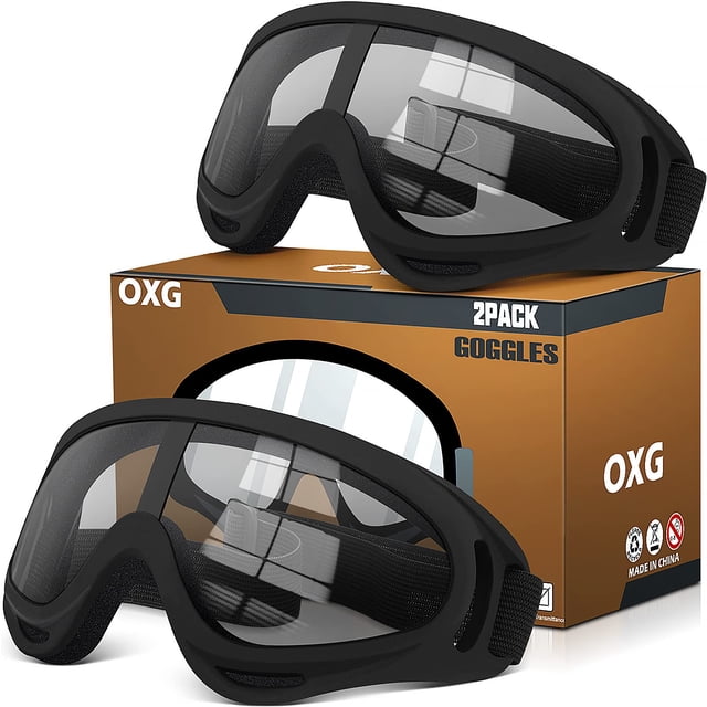 Gafas de moto OXG Fit para casco, antirayos UV y resistentes al viento (2 pares)