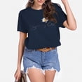 thumbnail image 2 of LUOGENLI T-shirts pour Femmes Motif Tournesol Col Rond Manches Courtes T-Shirt Haut 4xlt T-shirts Graphiques Saint-Valentin Bleu Foncé TTTG, 2 of 6