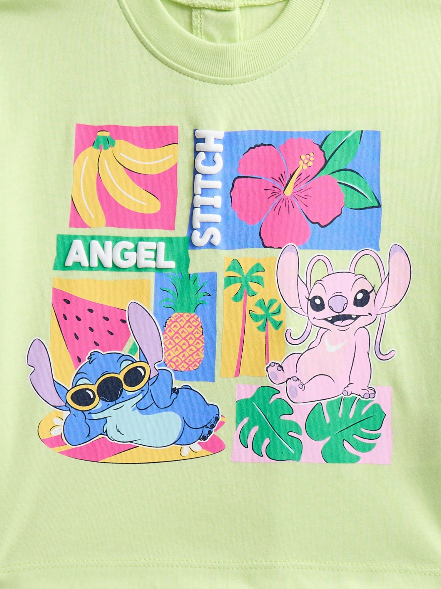 Lilo and Stitch Baby Girls Graphic Tee and Bike Shorts Set, 2-Piece, Sizes 0/3M-24M