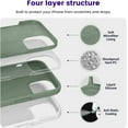 thumbnail image 3 of Compatible with iPhone 15 Case, Silicone Shockproof Slim Thin Phone Case for iPhone 15 (6.1 inch), (Calke Green), 3 of 12