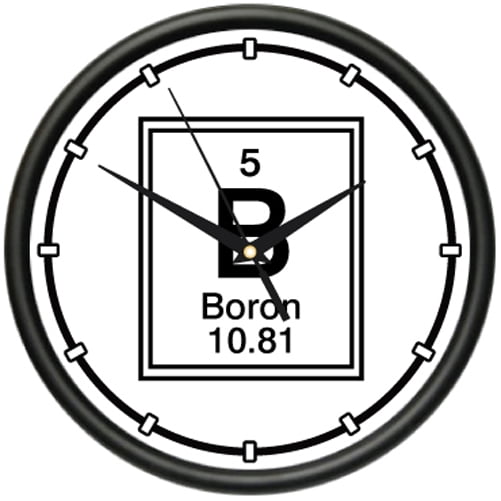 BORON ELEMENT Wall Clock chemistry classroom teacher