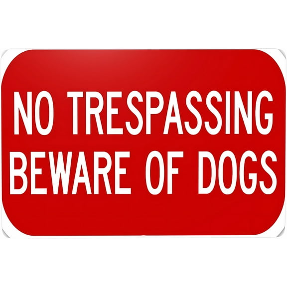 No Trespassing Beware of Dog Sign - 8"x12" Retro Aluminum Tin Decor, Vintage Style Property Wall Art