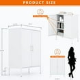 thumbnail image 3 of Metal Storage Cabinet with Mesh Doors and Adjustable Shelves – Steel Display Locker, 3 of 15
