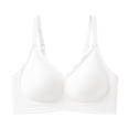 thumbnail image 2 of FITORON Seamless Wireless Bra for Women Wirefree T-Shirt Bra No Show Comfy Everyday Light Support White,Size L, 2 of 3