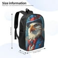 thumbnail image 2 of Uemuo Surreal Bald Eagle Gentleman Printed Durable 17-inch Student Backpack - Lightweight, Waterproof, Adjustable Straps, Ideal for School, Work, Travel, 2 of 5