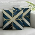 thumbnail image 3 of Nawypu  Navy Blue Striped Geometric Lines Cushion Case Luxury Modern Square Throw Pillow Cover Decorative Pillow for Couch Living Room Bedroom Car, 3 of 5