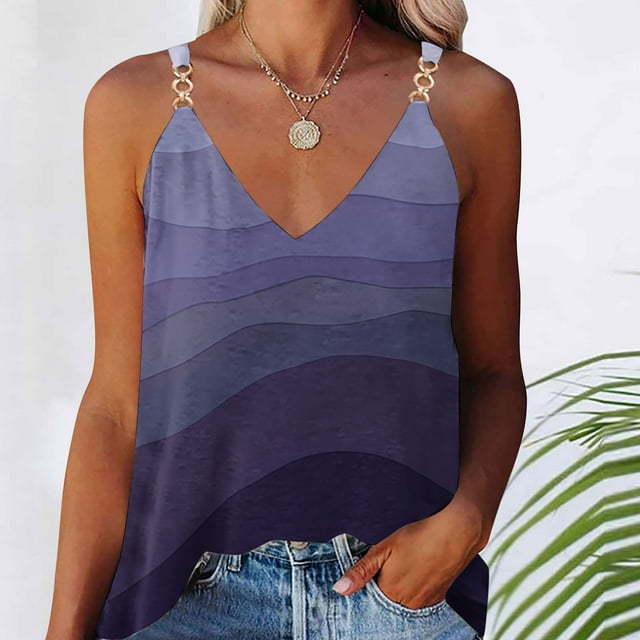 LSLJS Blouse d'Été Décontractée Sans Manches à Col en V pour Femme, T-Shirt pour Femmes, Camisole et Débardeurs pour Femmes