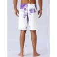 thumbnail image 3 of DARING DIVA Men's Tie-dyed Pattern Drawstring Elastic Waist Board Shorts 36 Purple White, 3 of 6
