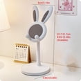 thumbnail image 3 of Lttoisl Portable Cute Bunny Phone Holder Desktop Rack Tablet Stand Adjustable Height Angle Non-Slip Silicone Base for Mobile Phones Tablets Online Classes Video Watching Frees Hands Neck Relief, 3 of 8