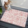 thumbnail image 3 of 2x3 Ft Entryway Area Rug, Farmhouse Flower Kitchen Rug Runner Washable Floor Mat, Botanical Vintage Coral Red Leaf Plant Non Slip Indoor Door Mat Throw Carpet for Bathroom Living Room Bedroom, 3 of 8
