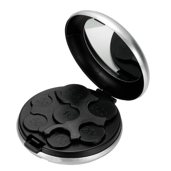 Uxcell Coin Dispenser Storage, Portable Change Sorter Aluminum Case, Silver Tone