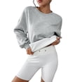 thumbnail image 1 of Sudaderas de Gran Tamaño para Mujer, Sudaderas con Capucha de Forro con Cuello Redondo, Blusas Casuales, Ropa Cómoda de Otoño e Invierno Gris L, 1 of 10