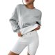 thumbnail image 1 of Sudaderas de Gran Tamaño para Mujer, Sudaderas con Capucha de Forro con Cuello Redondo, Blusas Casuales, Ropa Cómoda de Otoño e Invierno Gris M, 1 of 10