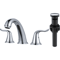 WOWOW Chrome 3 Hole Widespread Bathroom Faucet Chrome Bathroom Sink Faucets 2 Handle Bath Faucet