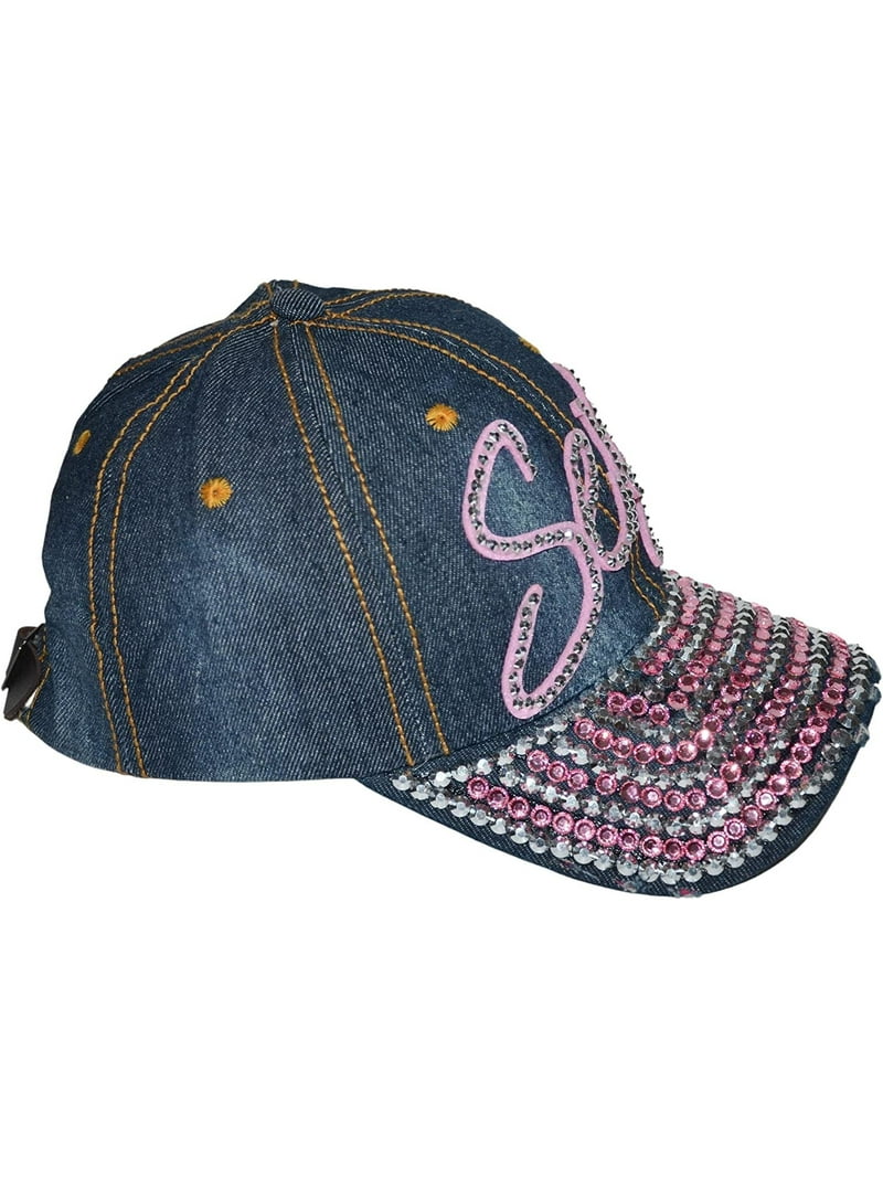 SEXY Bling Denim Baseball Cap Hat 100% Cotton NWOTS Popfizzy Diva Hat for Women, Rhinestone Hat with Bling Bling  main image 4