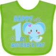 thumbnail image 3 of Inktastic Happy First Mothers Day with Elephant Boys or Girls Baby Bib, 3 of 4