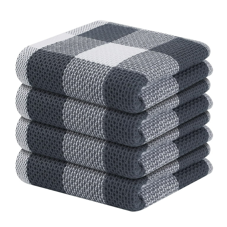 Howarmer Gray Kitchen Dish Towels, 100% Cotton Dish Cloths for Washing Dishes, Super Soft and Absorbent Waffle Weave Dish Rags, 6 Pack, Size: 12×12