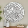 thumbnail image 2 of DecMode Silver Wood Carved Radial Plate Wall Decor, 2 of 7